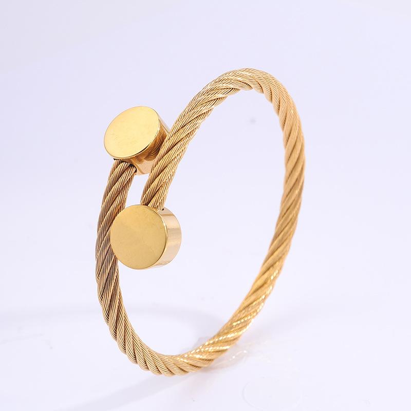 Double-ended Round Color Open Steel Wire Simple and Versatile Bracelet