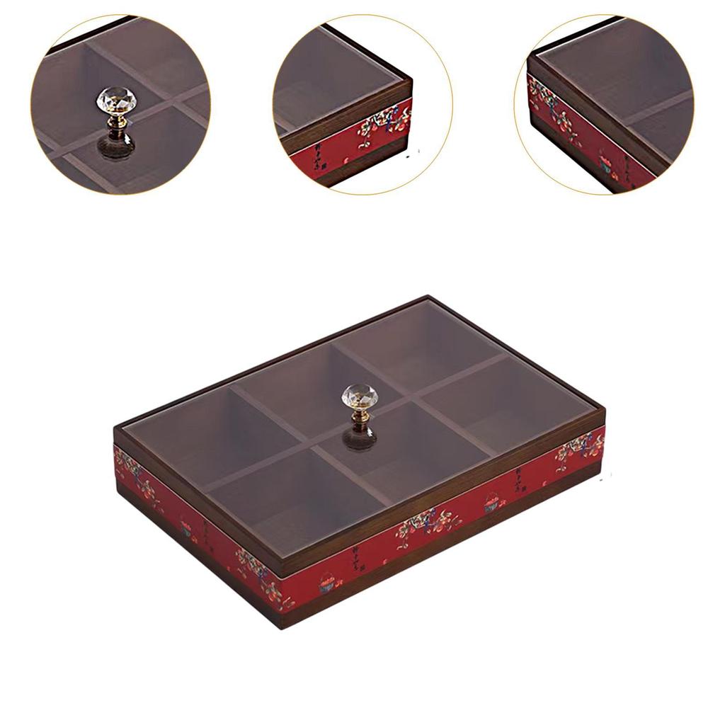 Divided Serving Tray Appetizer Decorative with Clear Lid for Candy And Fruits Dessert Cookies