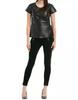 Lambskin Women's Top Black Party Wear Handmade Leather Stylish Casual