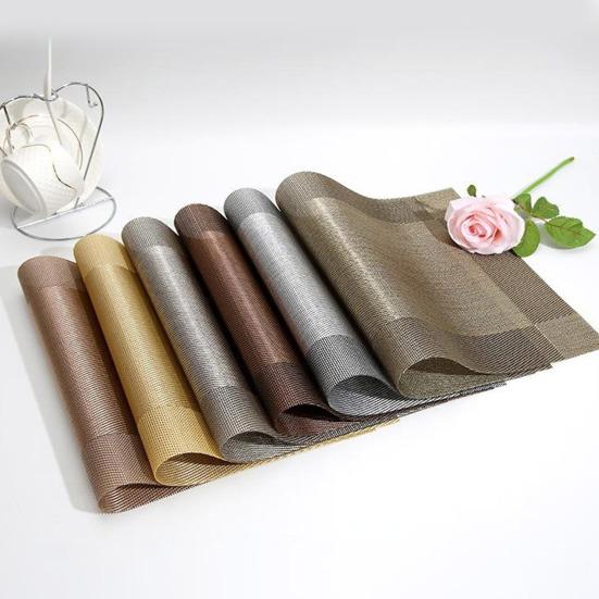 Woven Vinyl Placemat Heat-Resistant PVC Placemat Non-Slip Washable Table Mat Protects Table from Burns Stains Dining Mats for Home Restaurant Bar