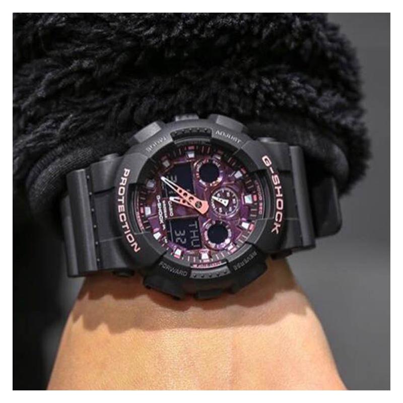 Casio Серия G-SHOCK COOL BLUE Модный Уличный Стиль Крутой Высококлассный Классический Стрелочный Двойной Дисплей Спортивный Водонепроницаемый Кварцевый Механизм Японский GA-100TCB-1A