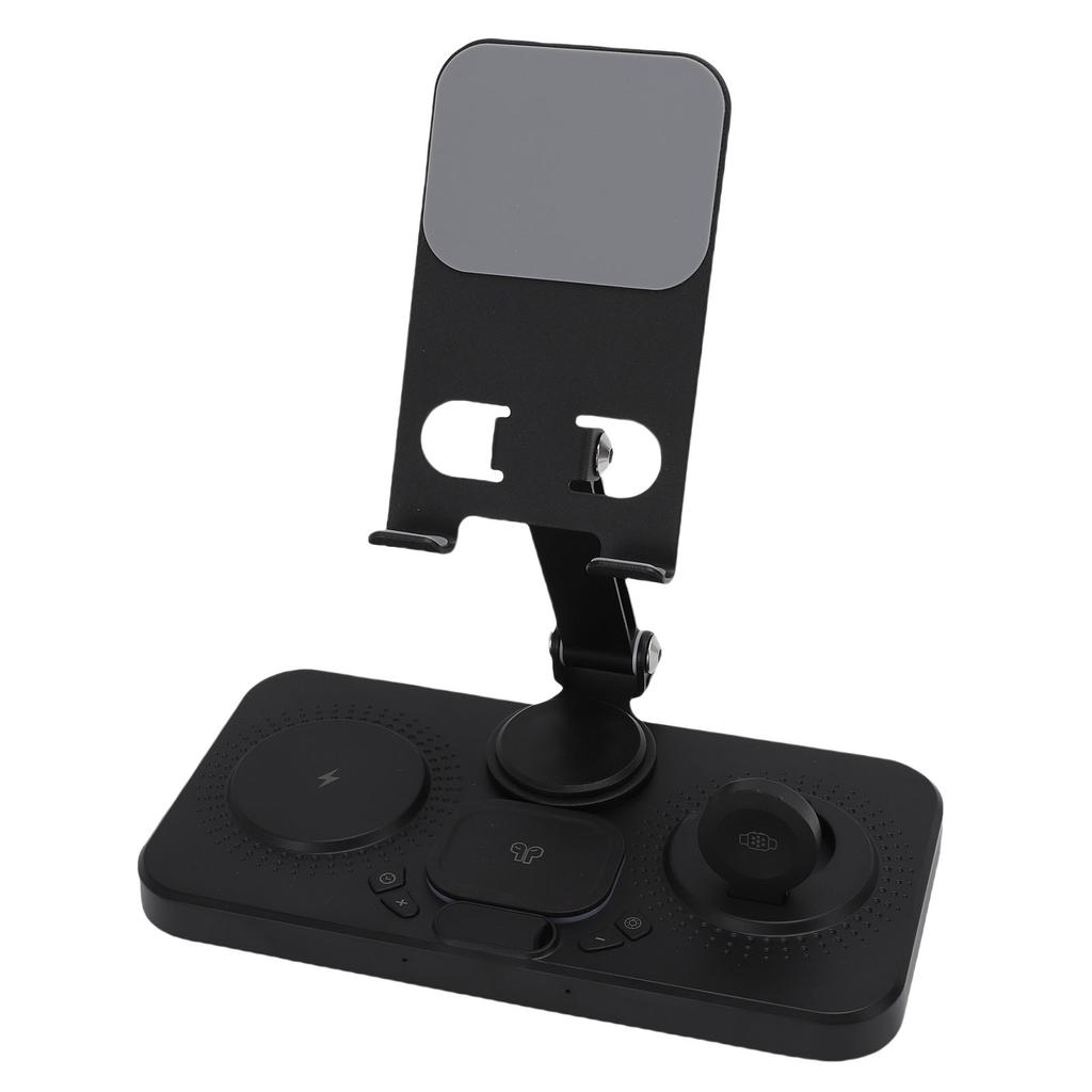 Беспроводное устройство 6 в 1 для устройства с будильником и 6-цветной подсветкой, 15 Вт, складная проводная зарядная станция