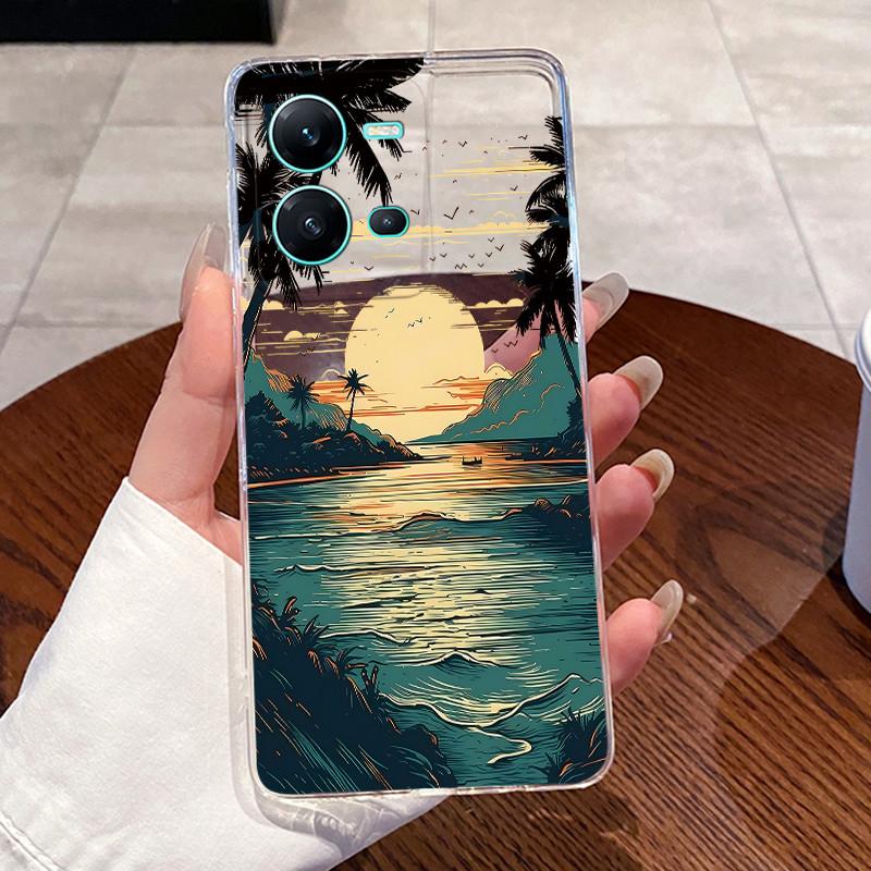 Чехол для телефона Vivo V25 Y35 Роскошный Милый Сердце Любви Кролик Забавный Рисунок Прозрачный Силикон ТПУ Мягкий Корпус Задняя Крышка