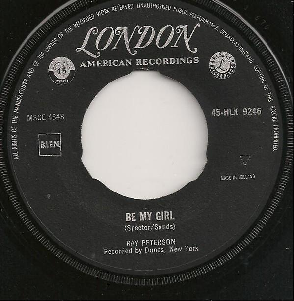 7-дюймовая пластинка RAY PETERSON Corrine Corrina Be My Girl 45HLX9246 London Records 1961 Нидерланды Поп Б/у