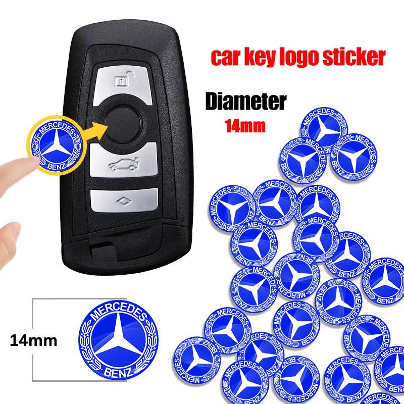 14mm Aluminum Car Remote Key Sticker Emblem Auto Accessories For Mercedes Benz AMG W205 W218 W177 W176 W169 A B C E S Class GLA PH8