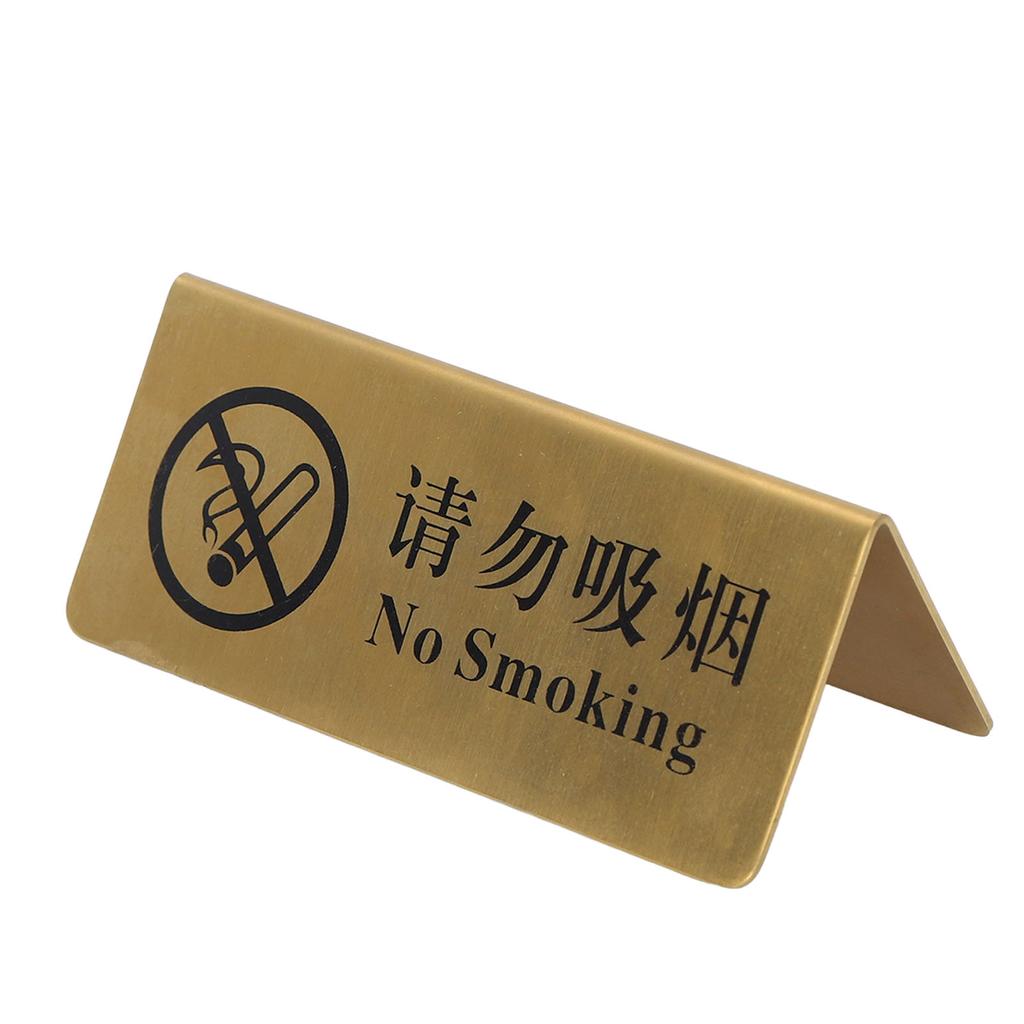 Metal Table Top Sign Strong Stainless Steel Double Sided Space Saving Gold Tabletop Sign for Party