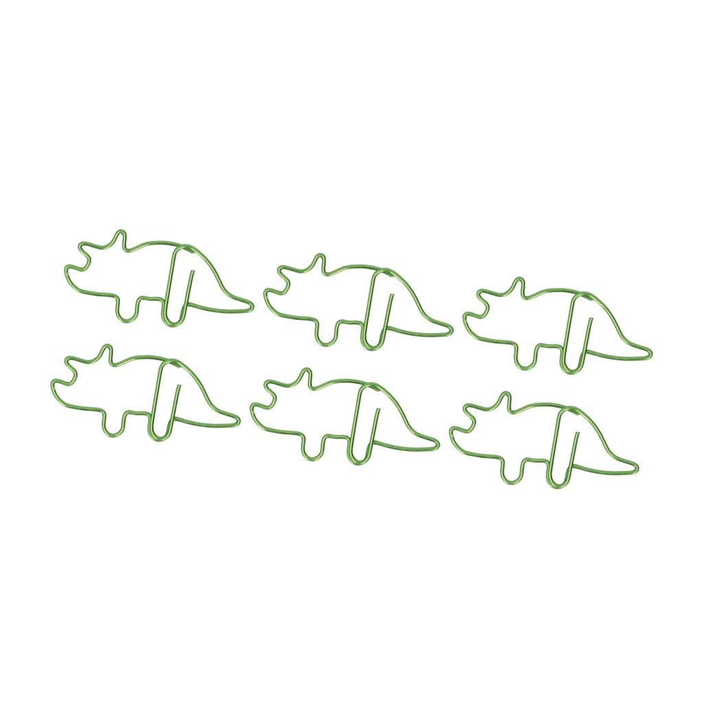 100 шт. скрепок в форме голубого трицератопса, металлические портативные зажимы для офиса для гальванизации