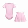 Детское танцевальное балетное платье для девочек, гимнастический купальник с короткими рукавами и юбкой-пачкой, комплекты