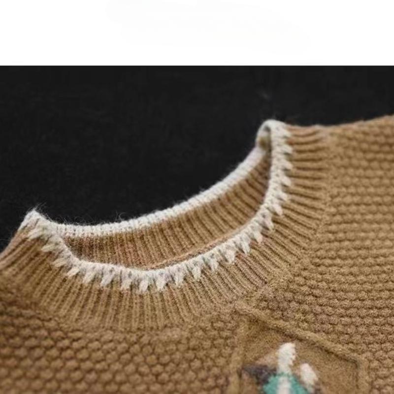 WTEMPO Женский вязаный свитер, зимний свободный свитер больших размеров с круглым вырезом