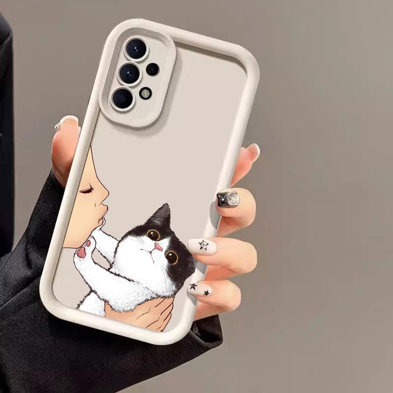 Милый кот Американский короткошерстный Чехол Для Samsung A55 A35 A13 A54 A53 A52 A34 A33 A32 A21S A14 A23 A24 A12 A51 A71 Чехол для телефона