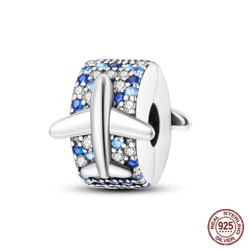 Fashion Copper Travel Aircraft Series Charms Beads Fit Original Bracelets Diy Anniversary Jewelry For Women