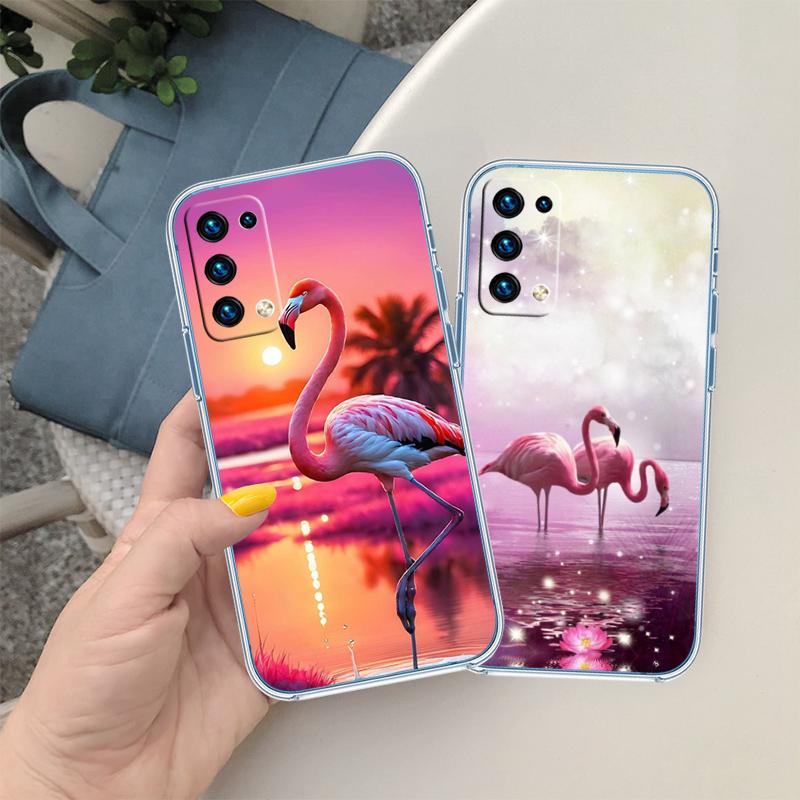 RP31 Flamingos Pink bird Transparent Phone Case for Samsung Galaxy A04 A04S A14 A23 A34 A54 M23 M33 M52 M53