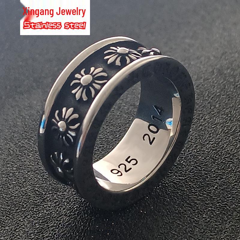 Кольцо-крест из титановой стали для мужчин - Европейский и американский хип-хоп стиль