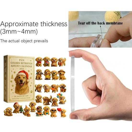 Рождественский Адвент-календарь Дизайн собаки ретривера 2025 Обратный отсчет 24 дня Подвеска на елку Праздничные украшения