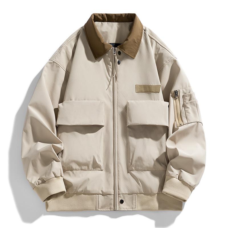 Lapel Three-proof Jacket Boys Summer New Outdoor Loose Tooling Jacket Men's Clothing