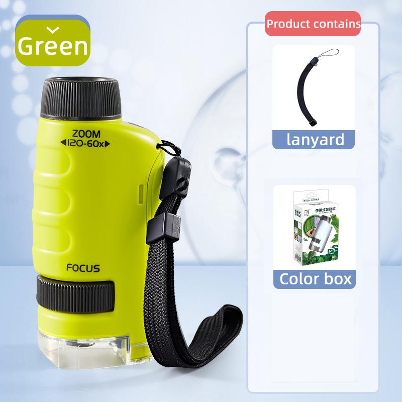 Нетоксичный Бионаучный Научный Эксперимент 120X Детский Набор Микроскопа Биологический Образец Портативный Головоломка Образовательные STEM Игрушки Для Детей