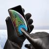 Men's Insulated Black PU Leather Touchscreen Gloves