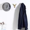 Animal Free Punch Wall Mount Hook Zinc Zinc Zinc Alloy Cabinet Storage Hook Ox Horn Dual Hanger  Coat