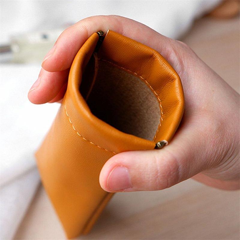 Waterproof Glasses Bag Solid Color Leather Automatic Closed Sunglasses For Men Women Portable Glasses Storage Bags