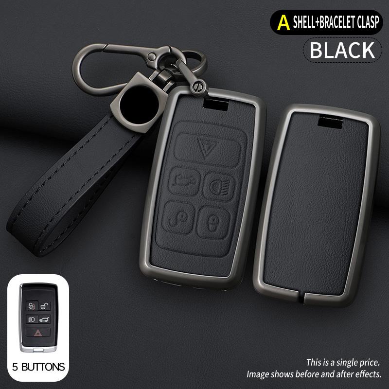 Zinc Alloy Leather Car Key Case Cover for Land Rover A9 Range Rover Sport Evoque Freelander 2 Discovery 3 4 5 EVOQUE Keychain