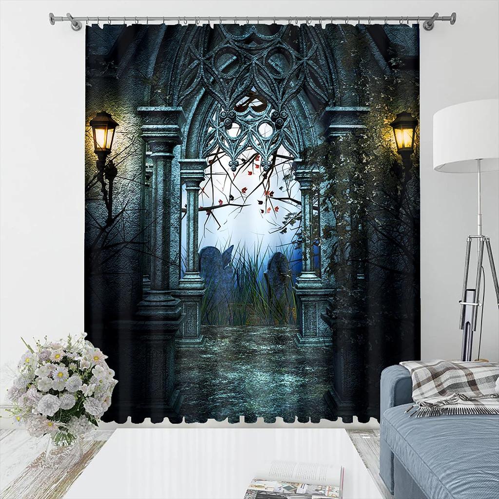 Плотные шторы 3D Design Chair Coach Sofa Santa Luxury High Shading Шторы для гостиной, спальни, рождественский декор, 2 шт.