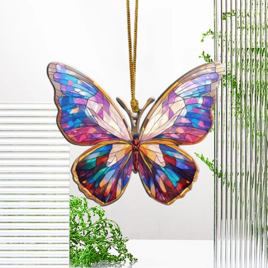 Акриловая красочная бабочка подвесное украшение двухстороннее внутреннее наружное рождественская елка настенное окно