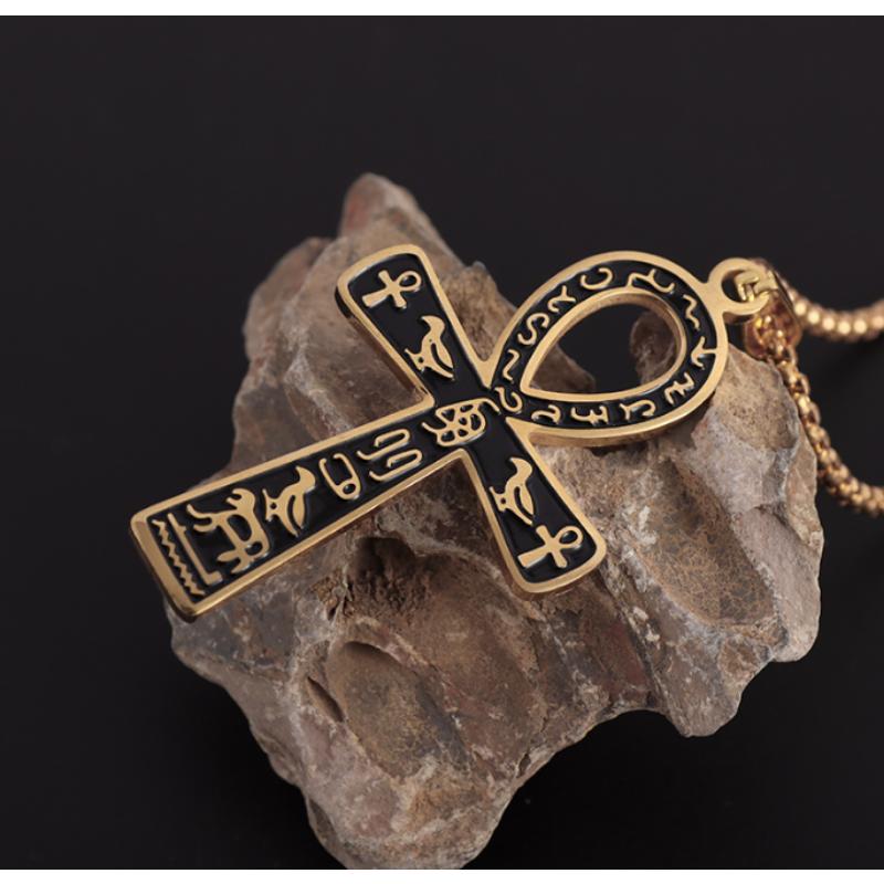 Stainless Steel High Quality Ancient Egyptian Anka Cross Pendant - A Unique and Fashionable Men's Stainless Steel Amulet Gift