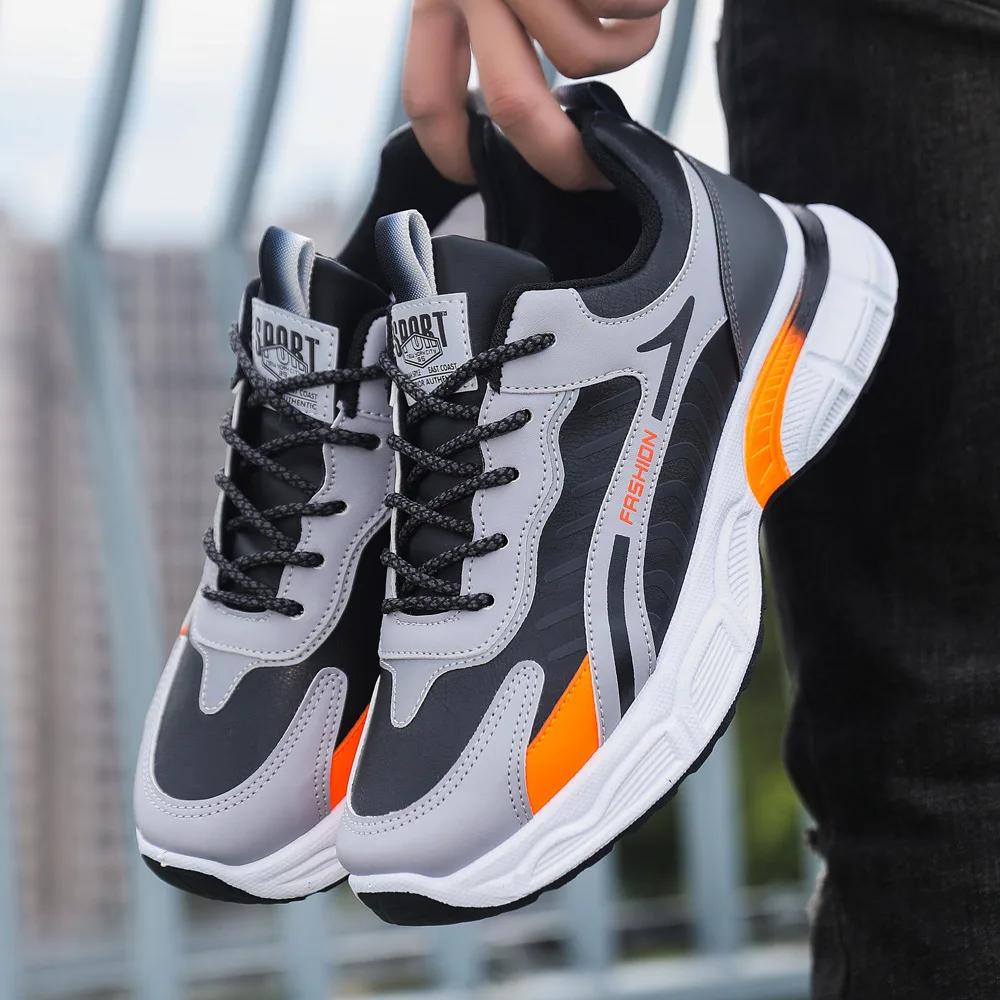 Модные новые мужские повседневные туфли с низким верхом, трендовые туфли на толстой подошве для мужчин, корейские модные кроссовки с мягкой подошвой, удобные кроссовки для бега Tenis