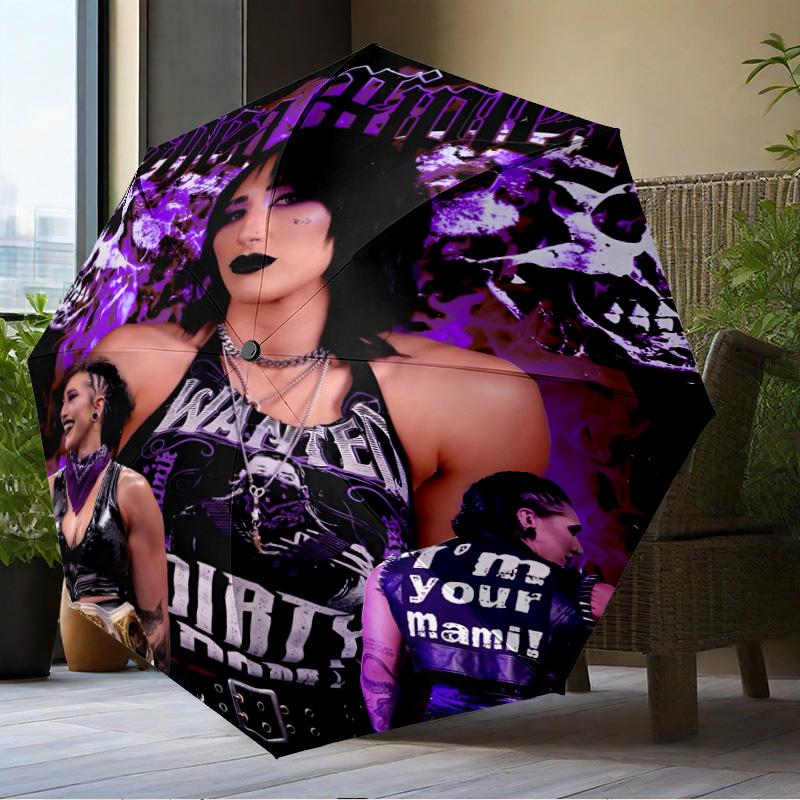 Dark Rhea wrestler Fashion Umbrella Folding umbrella, automatic umbrella 8-Frame for Travel, camping Use Gift for Halloween Christmas