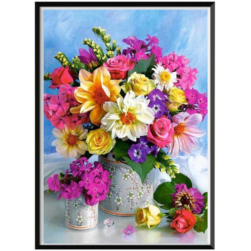 5D DIY Алмазная картина Красивые цветы Фотографии Алмазная вышивка Набор для вышивки крестом Полный горный хрусталь Мозаика Домашний декор