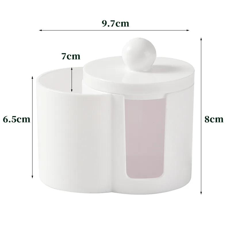 Cotton Round Pad Holder Powder Puff Storage Box Home Cotton Swab Box Makeup Organizer Dustproof Portable Durable Bathroom Jar