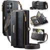 For Samsung Galaxy S23 Ultra Case CASEME C39 RFID Blocking Zipper Wallet Stand Leather Cover with Strap