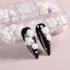 White Aurora Camellia Nail Art Jewelry Acrylic Resin Flowers Design Elegant Wedding Charms Accessories Rhinestone Decor