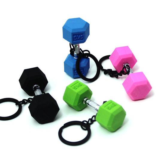 Mini Dumbbell Pendant Keychain Bag Cell Phone Wallet Durable Decorative Keyring Handbag Car Decoration Accessory