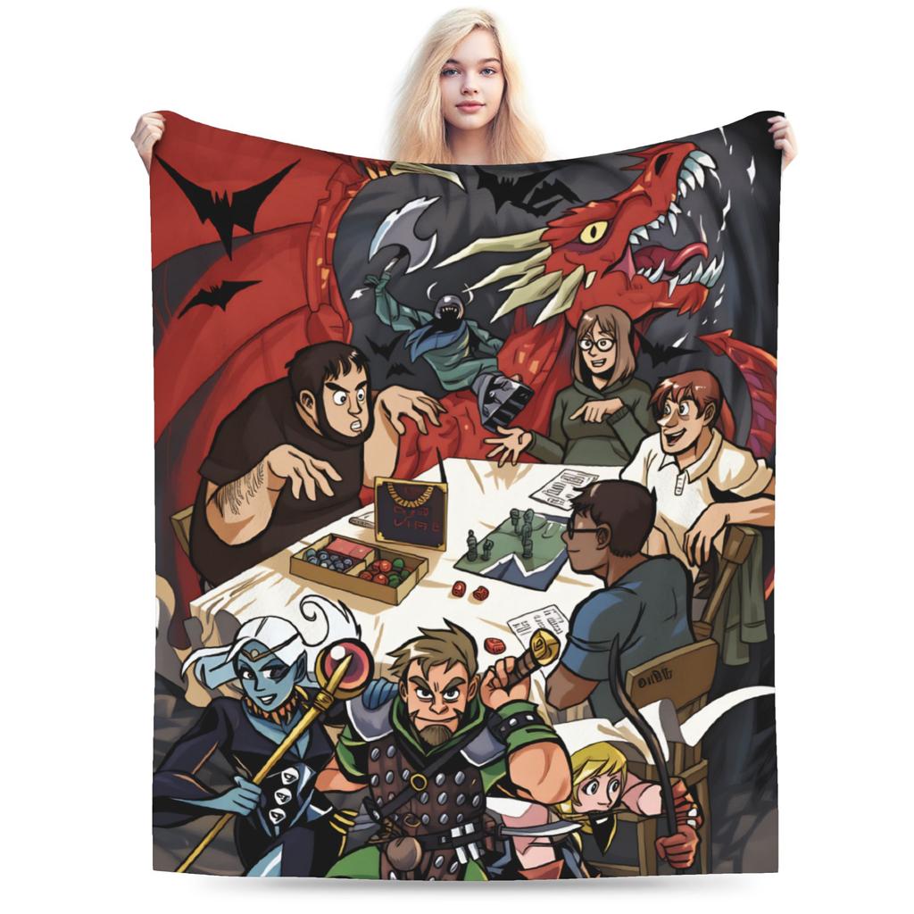 DND D&D Dragon Retro Plush Blanket Child Flannel Throw Blanket For Outdoor Super Soft Custom DIY Quality Bedspread Gift