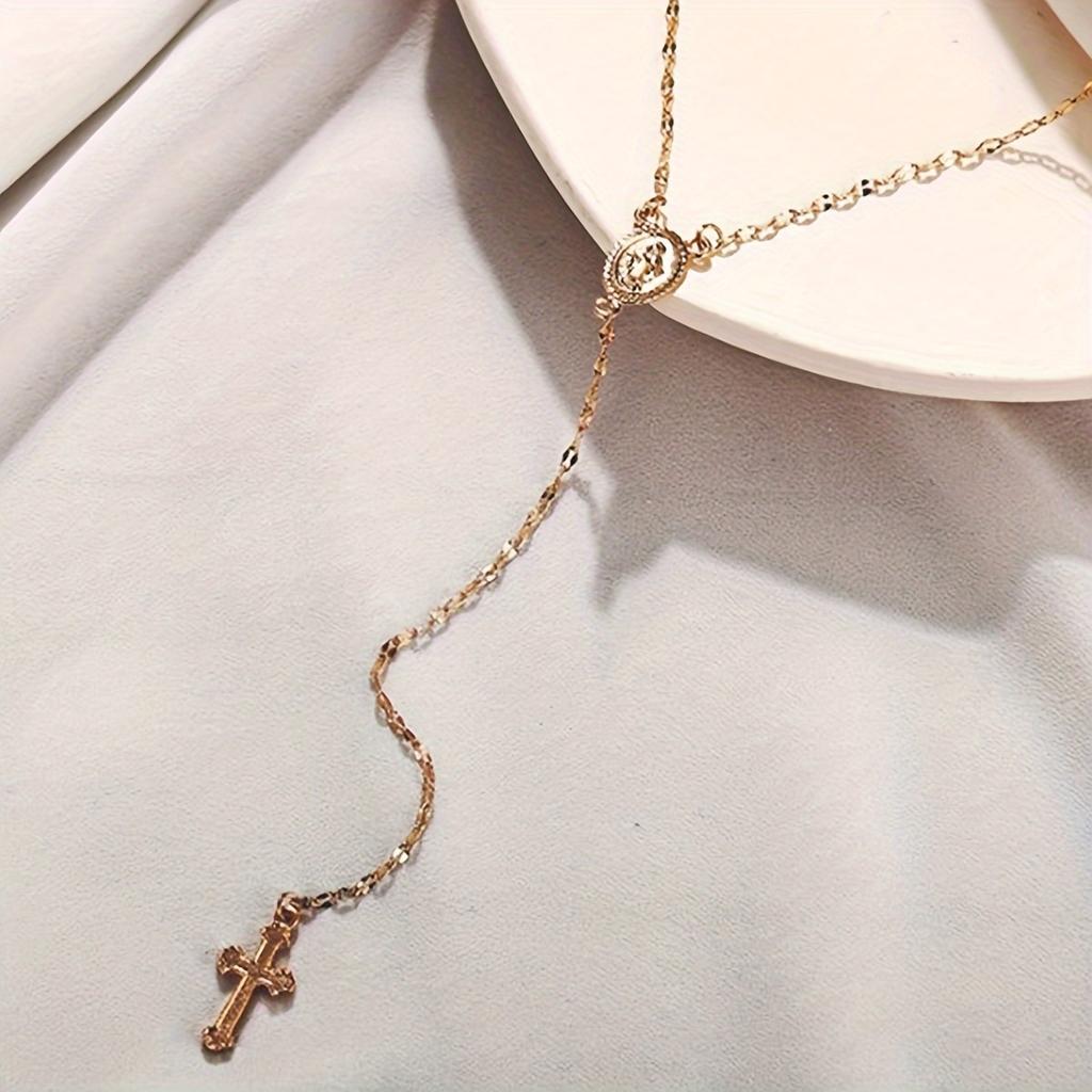 Минималистичный Y-образный крест с подвеской, ожерелье из сплава, цепочка, аксессуар для повседневного ношения, идеальные украшения для повседневного декора