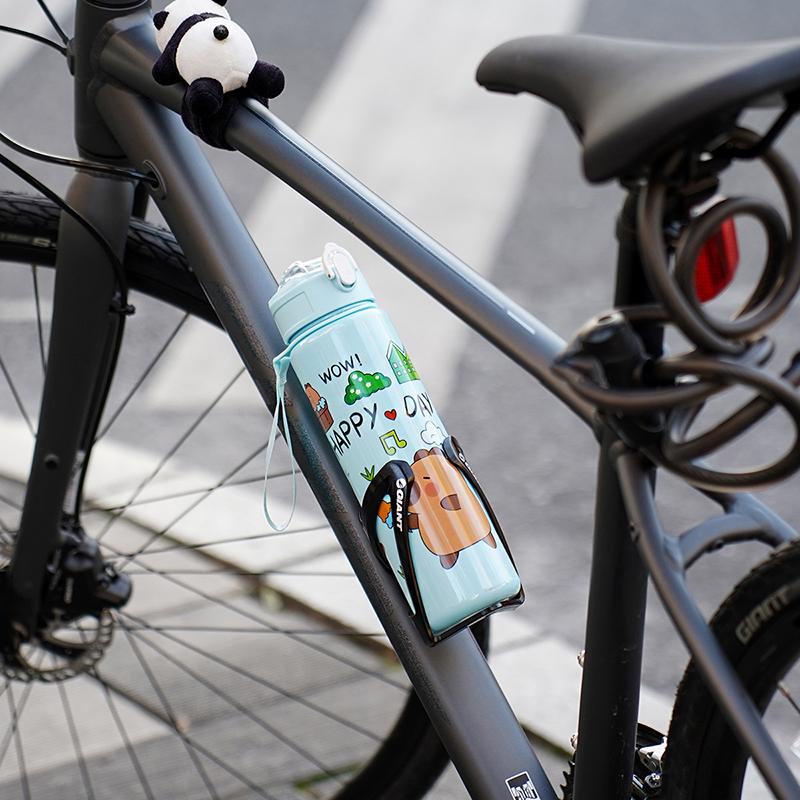 Бутылка для воды Capibara объемом 750 мл, герметичная, симпатичная, с трубочкой и ремнем для переноски, для кемпинга, спорта и фитнеса на открытом воздухе, без BPA