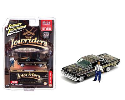 Johnny Lightning Масштаб 1/64 1961 Chevrolet Impala Lowrider с Фигуркой (Лоурайдеры Impala MiJo Ограниченная серия) Литая модель