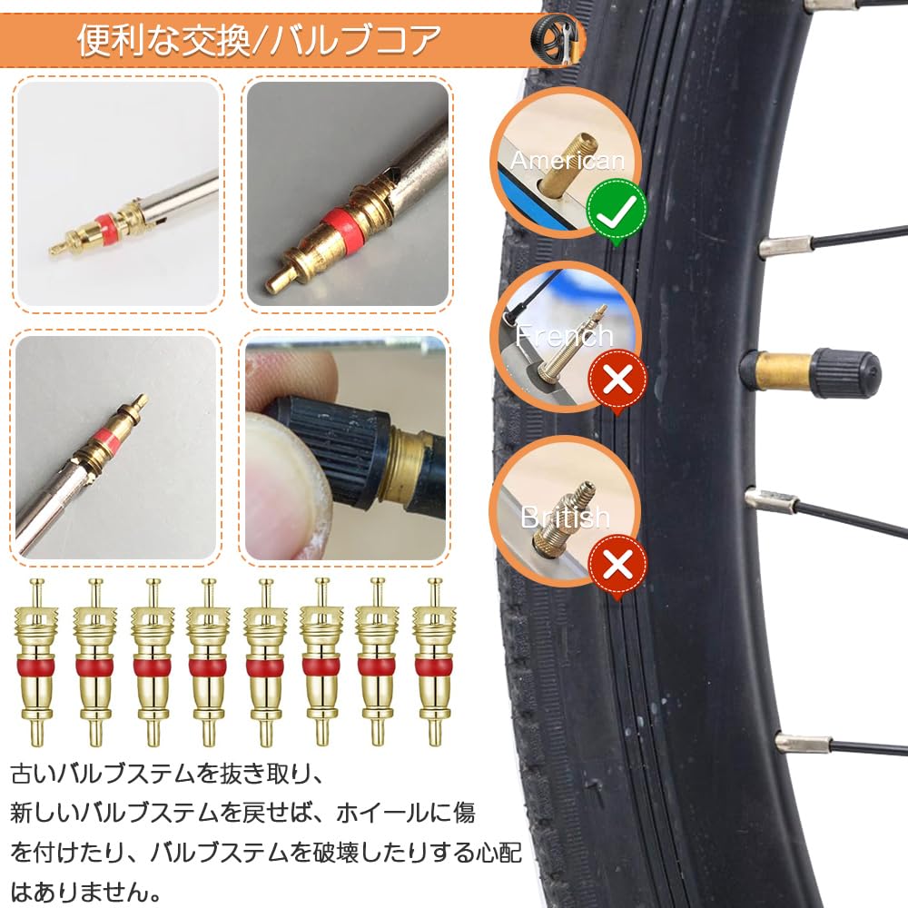 Сердечник клапана шины Инструмент для ремонта шин Золотник сердечника клапана Инструмент 62 предмета Снятие