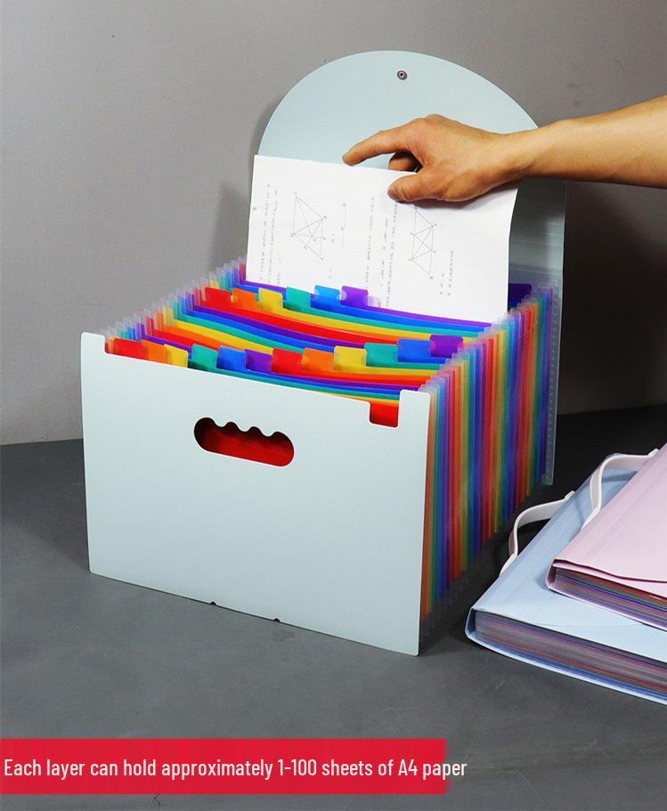 Портативная многослойная папка-гармошка формата А4 - Большая вместимость для офиса и студентов