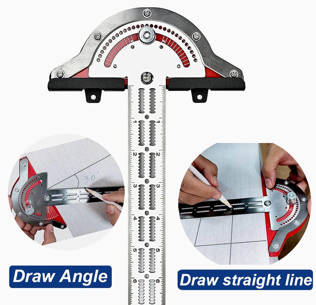 Многофункциональная угловая линейка для столяров с регулируемым угломером, линейка для плотницких разметок из нержавеющей стали