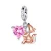 Позолоченные charms-браслеты с бусинами в виде крота, обнимающего сердце, для женщин, подходят для подвесок-charms, бусины для изготовления ювелирных изделий, подарок