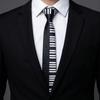 Skinny Men Tie Black Music Tie Classic Piano Necktie  Men