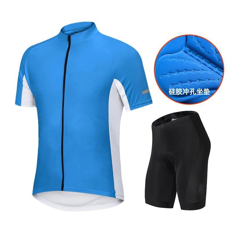 Mens Cycling Jersey Shorts Set Road Bike Riding Breathable Quick-Dry Compression Fit Sportswear