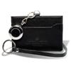 Commuter Pass Case with Reel Single Genuine Made In Japan [Tochigi Leather] Key, Pass, Leather, TGP-3357 (black)