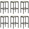 VidaXL Set of 6 Bar Stools with Cushions, Pub Footrests, Bistro Chairs, Living Room Seats, 313448