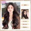 WTB Синтетический парик Женские длинные вьющиеся волосы Цельный U-образный французский наращивание 4 зажима Накладные волосы Коричневые черные термостойкие искусственные волосы