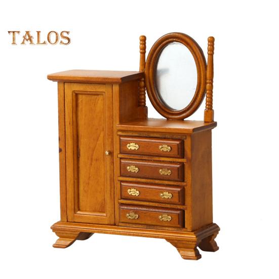 Мини-комод для кукольного домика, винтажный миниатюрный комод с ящиками, мини-мебель, туалетный столик для декора спальни кукольного домика