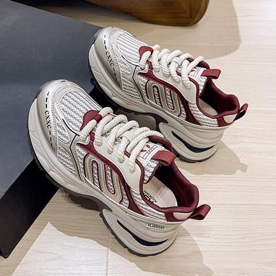 Весенние и осенние модные спортивные туфли Daddy Shoes, легкие и простые, 2024, новые, увеличивающие рост, повседневные, универсальные, трендовые кроссовки для женщин