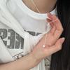 Женская серебряная 925 пробы колье-свитер с подвеской в виде сердца с лентой и кисточкой